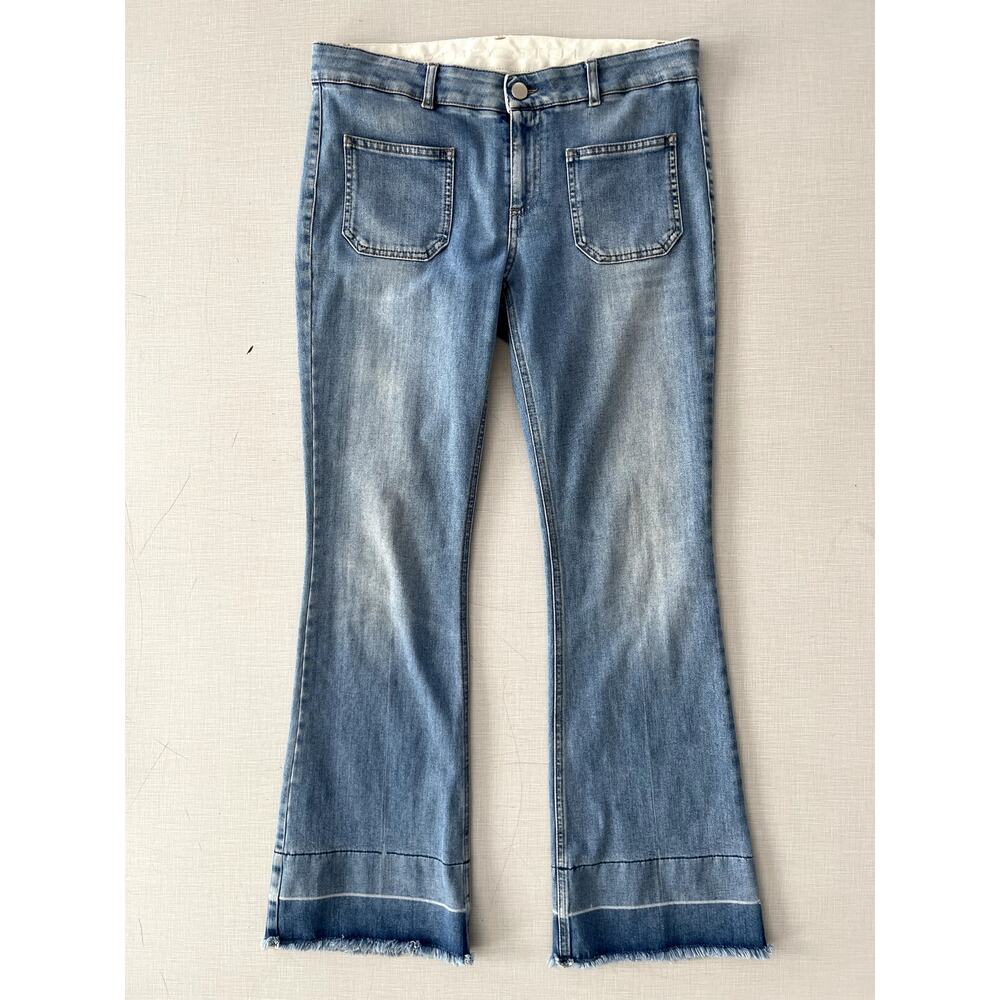 Stella McCartney Sz 29 The 70s Flare Jeans Light Wash Mid-Rise Stretch Designer - Picture 3 of 16